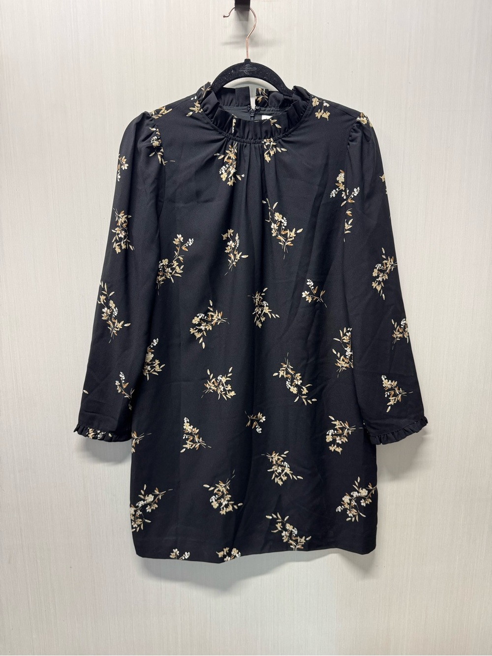 J.Crew Printed Ruffleneck Shift Dress